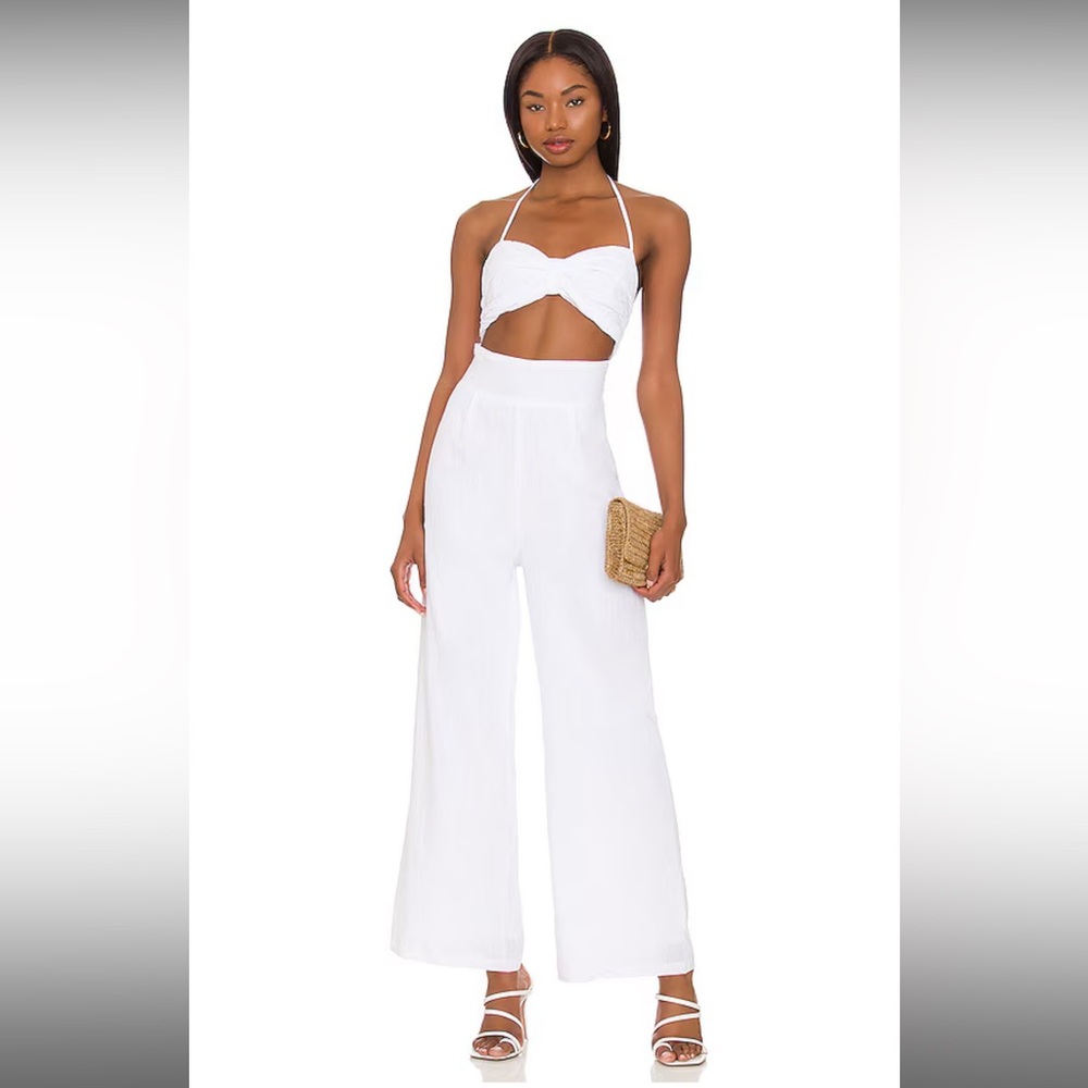 SNDYS x REVOLVE Boat Linen Jumpsuit in White